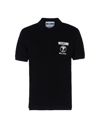 Shop Moschino Polo Shirts In Black