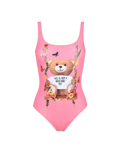Shop Moschino One-piece Suits In Fuchsia