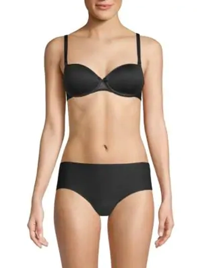 Shop Chantelle Modern Invisible Smooth Custom Fit Convertible Demi Bra In Black