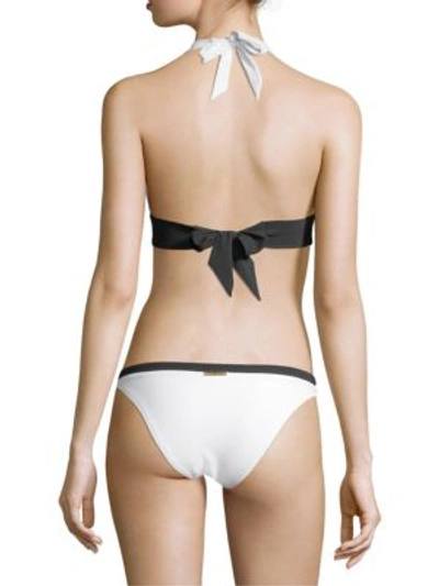 Shop Heidi Klein Halter Padded Bikini Top In White  Navy