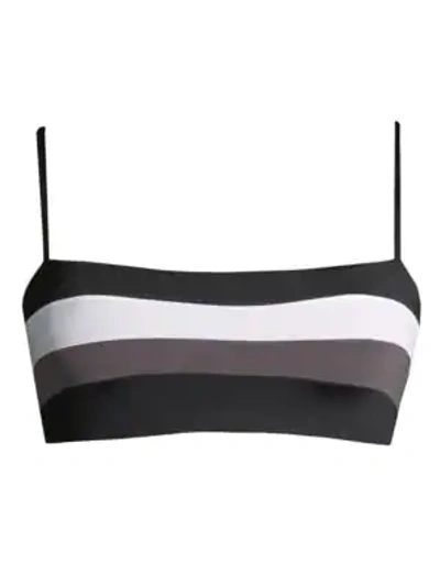 Shop L*space Rebel Striped Bikini Top In Black