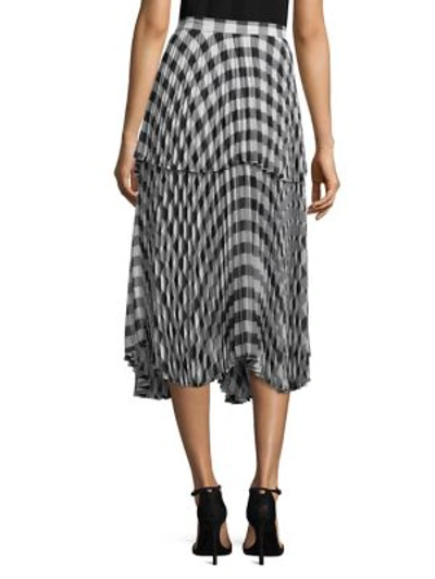 Shop Delfi Collective Reese Pleated Plaid Skirt In Black White