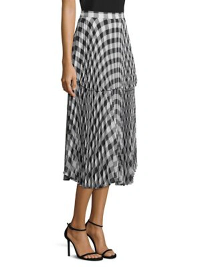Shop Delfi Collective Reese Pleated Plaid Skirt In Black White