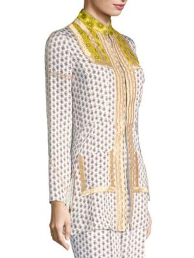 Shop Etro Paisley Embroidered Jacket In White Paisley