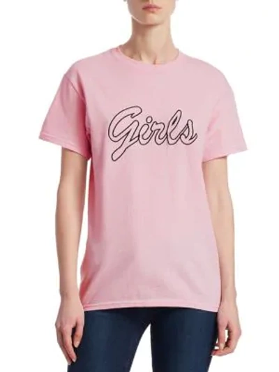 Shop Double Trouble Large Letter Girls T-shirt In Powder Pink