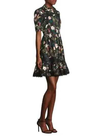 Shop Kate Spade Botanical Poplin Dress In Black