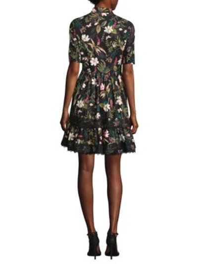 Shop Kate Spade Botanical Poplin Dress In Black