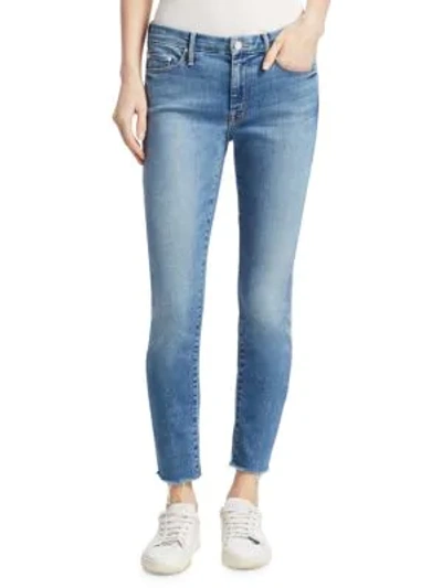 Shop Mother The Looker Ankle Fray Skinny Jeans In One Smart Cookie