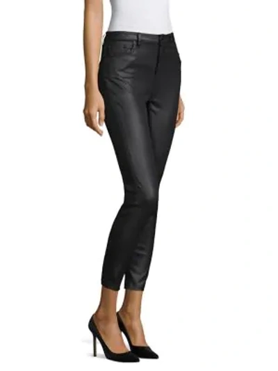 Shop The Kooples Franky Leather Effect Pants In Black