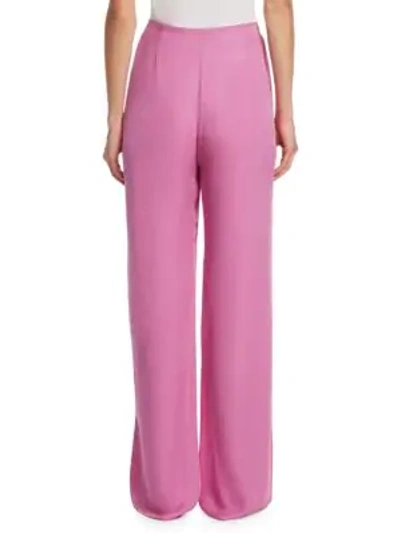 Shop The Row Kiola Wide-leg Silk Trousers In Orchid Pink