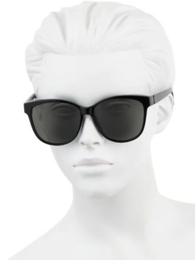 Shop Saint Laurent 58mm Round Sunglasses In Black