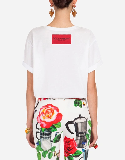 Shop Dolce & Gabbana Printed Cotton T-shirt In White