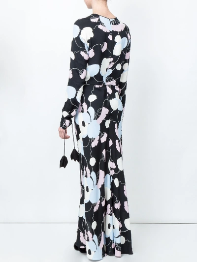 Shop Marni Floral Long Sleeved Maxi Dress