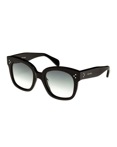 Shop Celine Square Gradient Acetate Sunglasses In Black Pattern