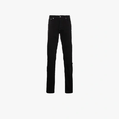 Shop Givenchy Distressed Slim Fit Jeans In Black