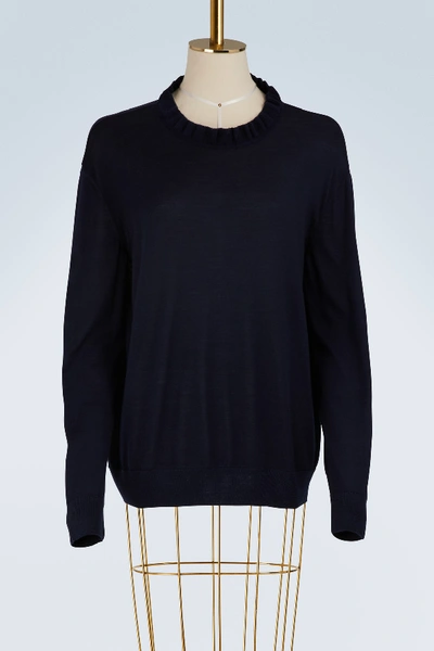 Shop Apc Spencer Wool Sweater In Dark Navy