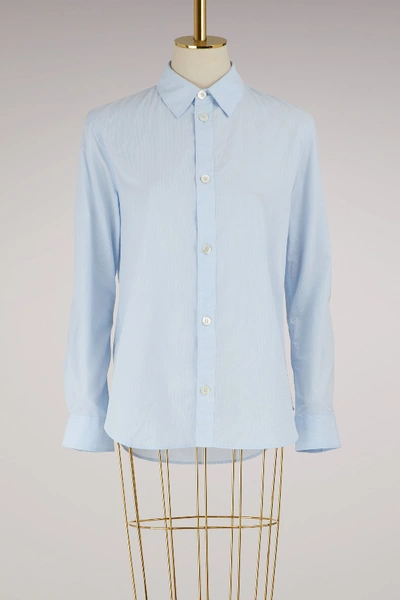 Shop Apc Cotton Gina Shirt In Bleu Clair