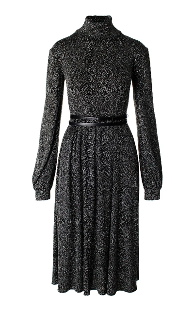Shop Anouki Black & Sparkly Silver Turtleneck Dress