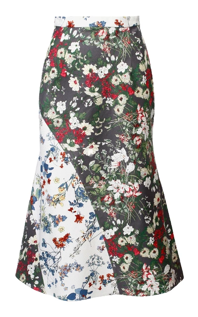 Shop Anouki Multicolor Flower Print Godet Skirt In Floral