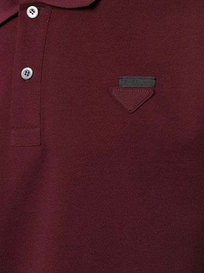 Shop Prada Piquet Polo Shirt In Red