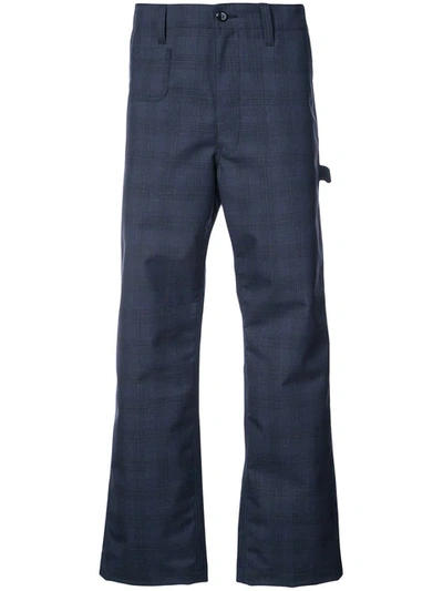 Shop Junya Watanabe Carhart Check Trousers In Blue