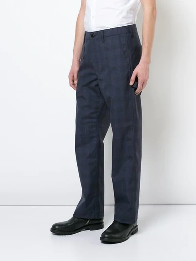 Shop Junya Watanabe Carhart Check Trousers In Blue