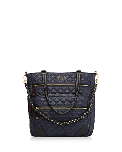 Shop Mz Wallace Crosby Nylon Tote In Dawn Navy Blue/gold