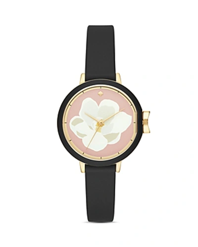 Shop Kate Spade New York Park Row Floral Dial Watch, 34mm In Pink/black