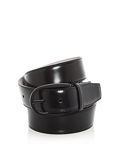 Shop Ferragamo Men's Leather Belt In Black