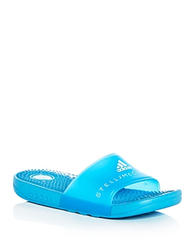 Shop Adidas By Stella Mccartney Women's Adissage Pool Slide Sandals In Marine Blue