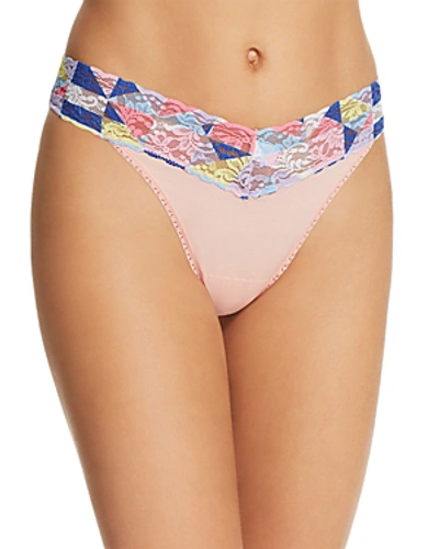 Shop Hanky Panky Lace Waistband Original-rise Thong - 100% Exclusive In Rosita Pink