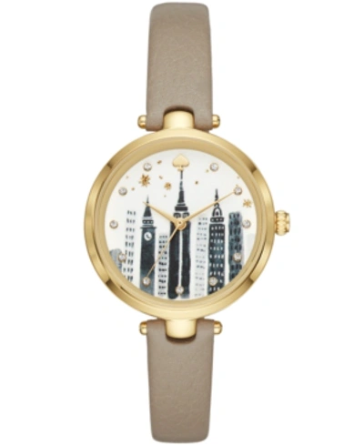 Shop Kate Spade New York Women's Holland Gray Leather Strap Watch 34mm