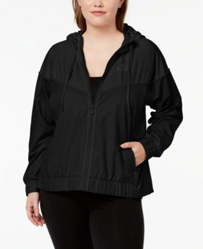 Shop Nike Plus Size Sportswear Windrunner Jacket In Black