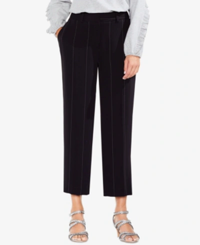 Shop Vince Camuto Striped Ankle Pants In Rich Black