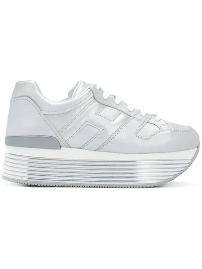 Shop Hogan Platform H Sneakers In Metallic