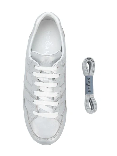 Shop Hogan Platform H Sneakers In Metallic