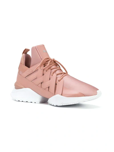 Puma Muse Echo Satin En Pointe High Top Sneaker In Peach Beige/ White |  ModeSens