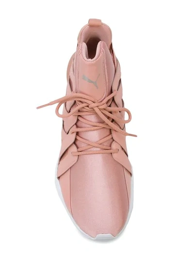 Puma Muse Echo Satin En Pointe High Top Sneaker In Peach Beige/ White |  ModeSens