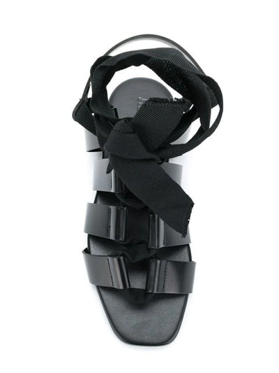 Shop Jil Sander Gladiator Sandals In Black