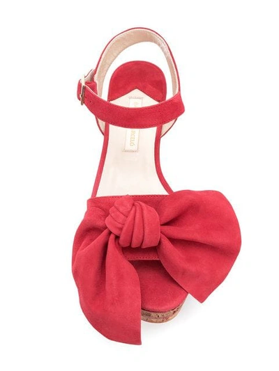 Shop Paloma Barceló Platform Bow Sandals In Red