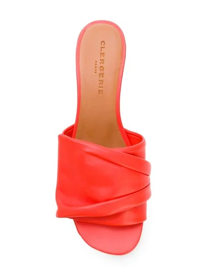 Shop Robert Clergerie Lendy Low Heel Sliders In Red