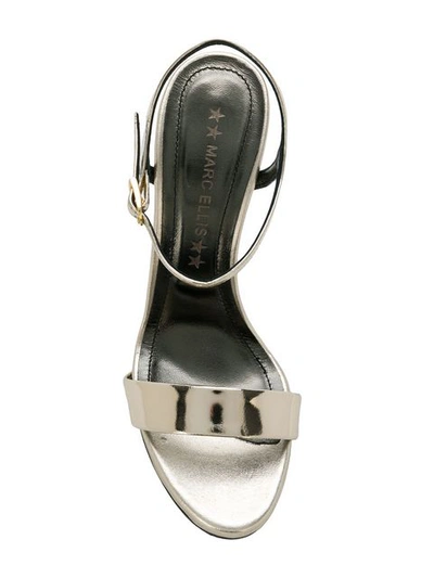 Shop Marc Ellis High Heel Sheen Sandals In Metallic