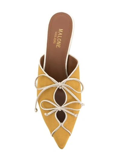 Shop Malone Souliers Lace-up Detail Mules - Yellow