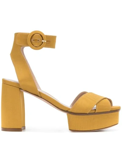 Shop Stuart Weitzman Carmina Platform Sandals - Yellow