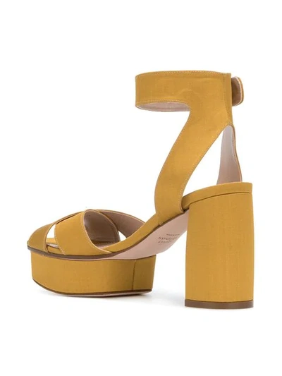 Shop Stuart Weitzman Carmina Platform Sandals - Yellow