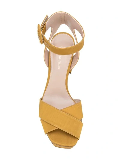 Shop Stuart Weitzman Carmina Platform Sandals - Yellow