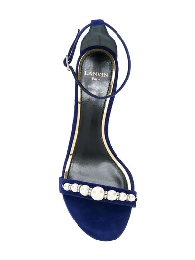 Shop Lanvin Pearl Embellished Sandals - Blue