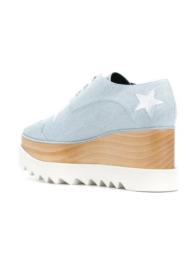Shop Stella Mccartney Denim Elyse Sneakers In Blue