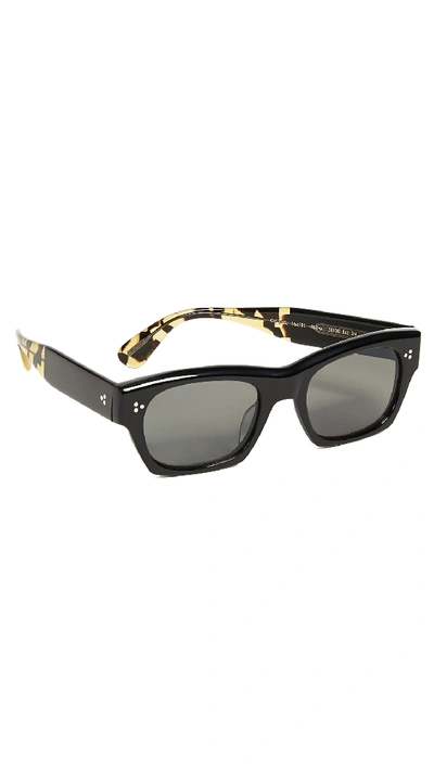 Shop Oliver Peoples Isba Sunglasses In Black