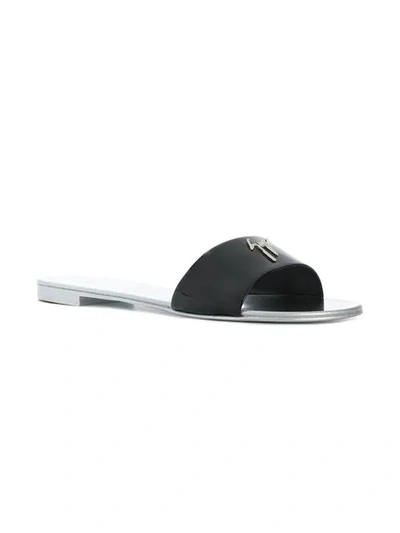 Shop Giuseppe Zanotti Design Shirley Pop Slides - Black